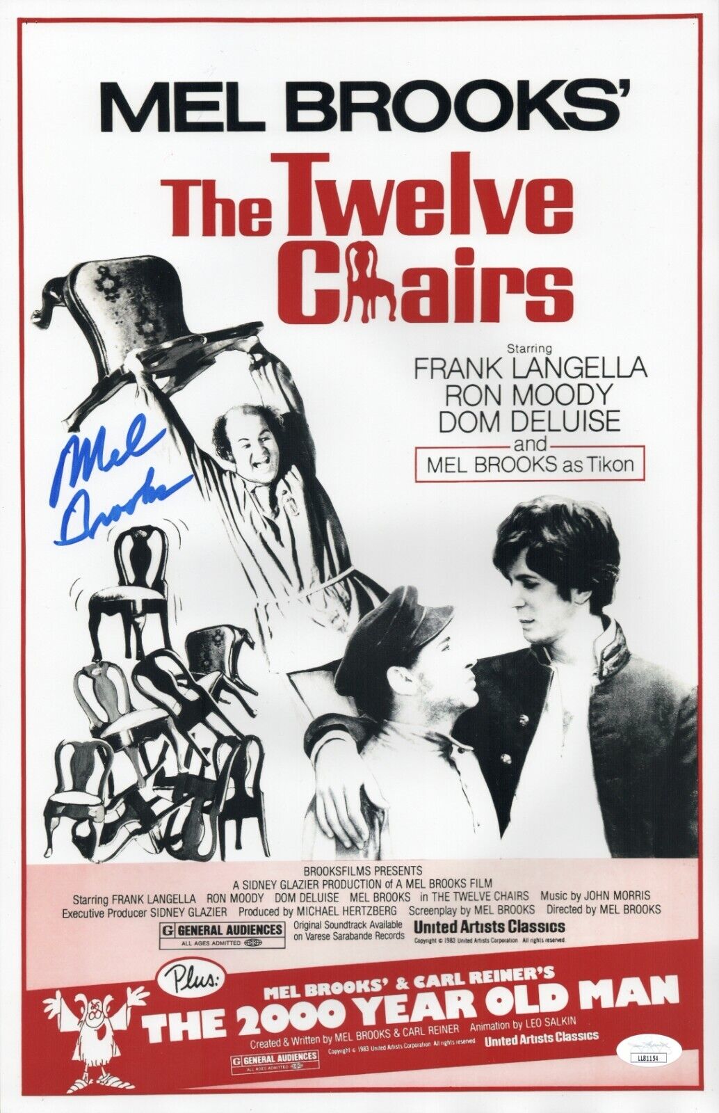 Mel Brooks Hand Signed 11x17 The Twelve Chairs Authentic Autograph JSA COA