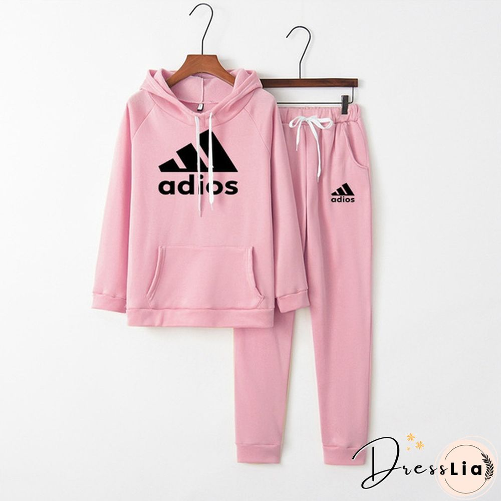 Hot Autumn Winter Fashion Womens Hoodie + Sweatpants 2-Piece Sweat Suits Tracksuits Hooded Jogging Sports Suits Baseball Uniforms Track Suits Jogger