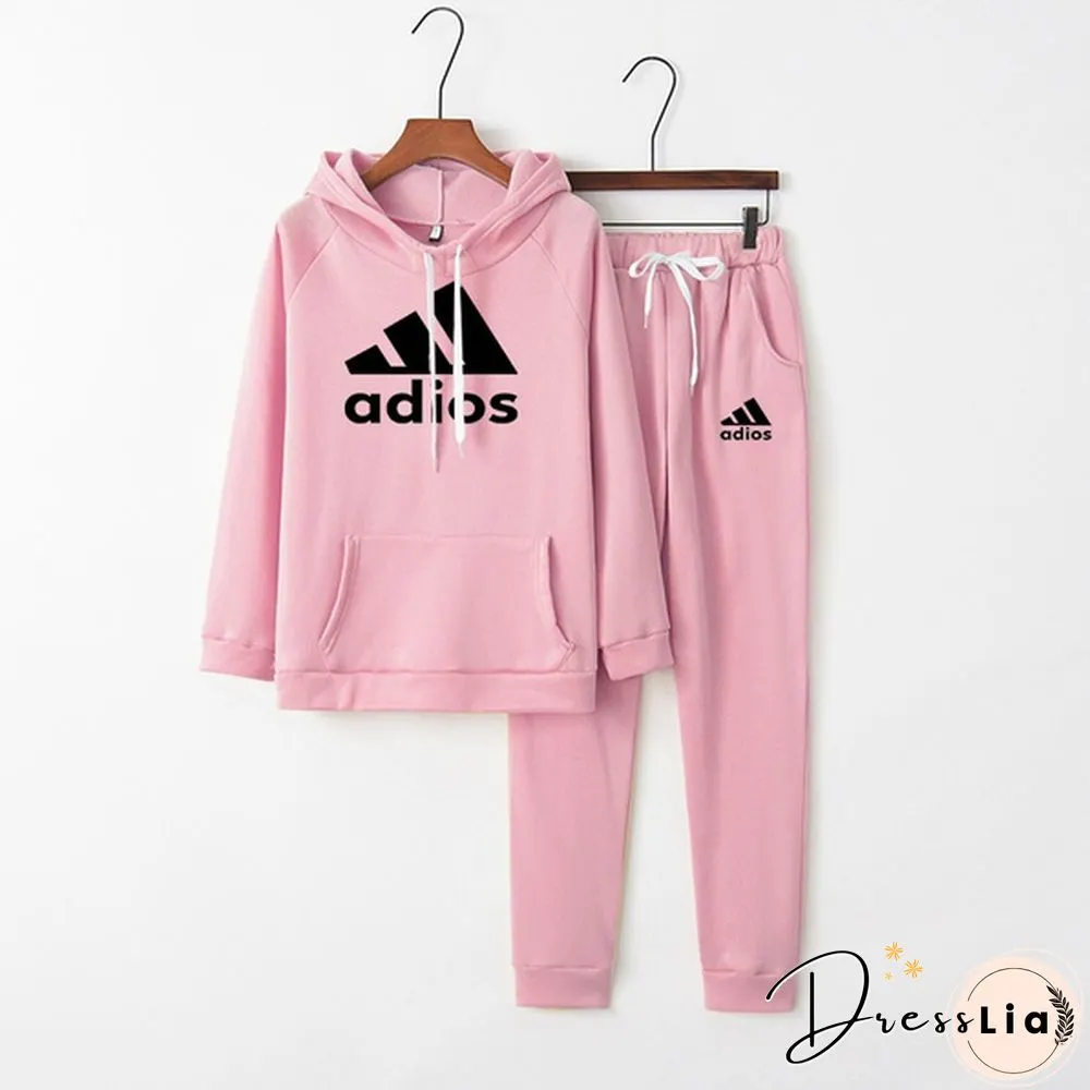 Hot Autumn Winter Fashion Womens Hoodie + Sweatpants 2-Piece Sweat Suits Tracksuits Hooded Jogging Sports Suits Baseball Uniforms Track Suits Jogger