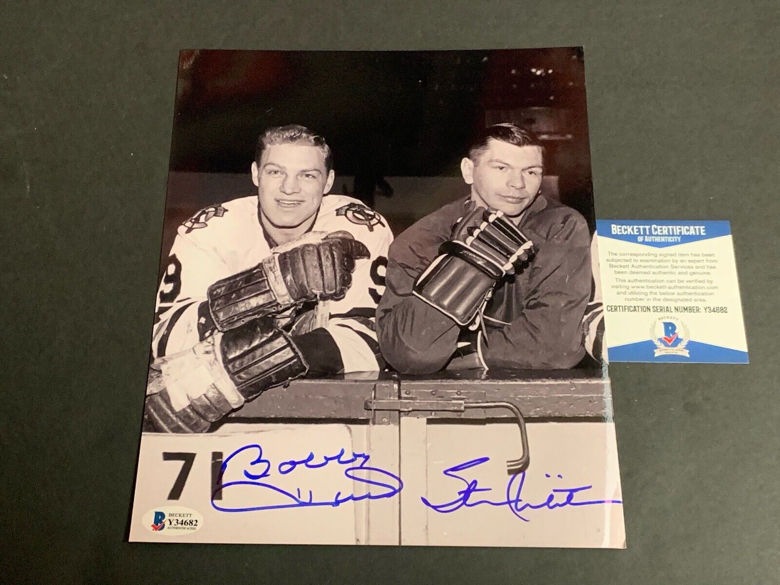 Stan Mikita Bobby Hull Chicago Blackhawks Autographed Signed 8x10 Beckett COA