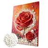 DIY Pearl Painting Red Roses for Home Wall Decor with Frame(30x40cm)