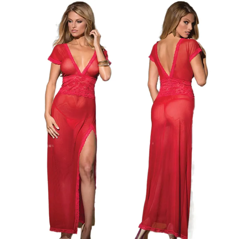 Churchf Large-Size Perspective Net Yarn Sexy Women's Sex Pyjamas Sex Lingerie Dress Suit Seduction