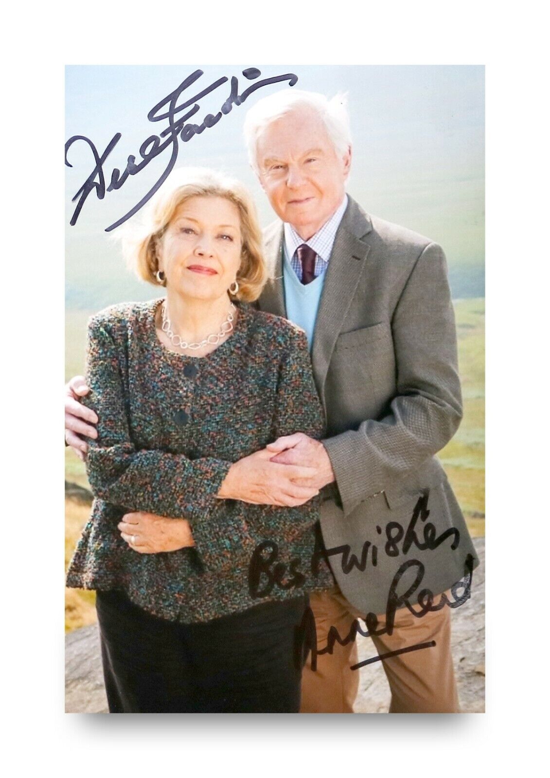 Derek Jacobi & Anne Reid Signed 6x4 Photo Poster painting Last Tango In Halifax Autograph + COA