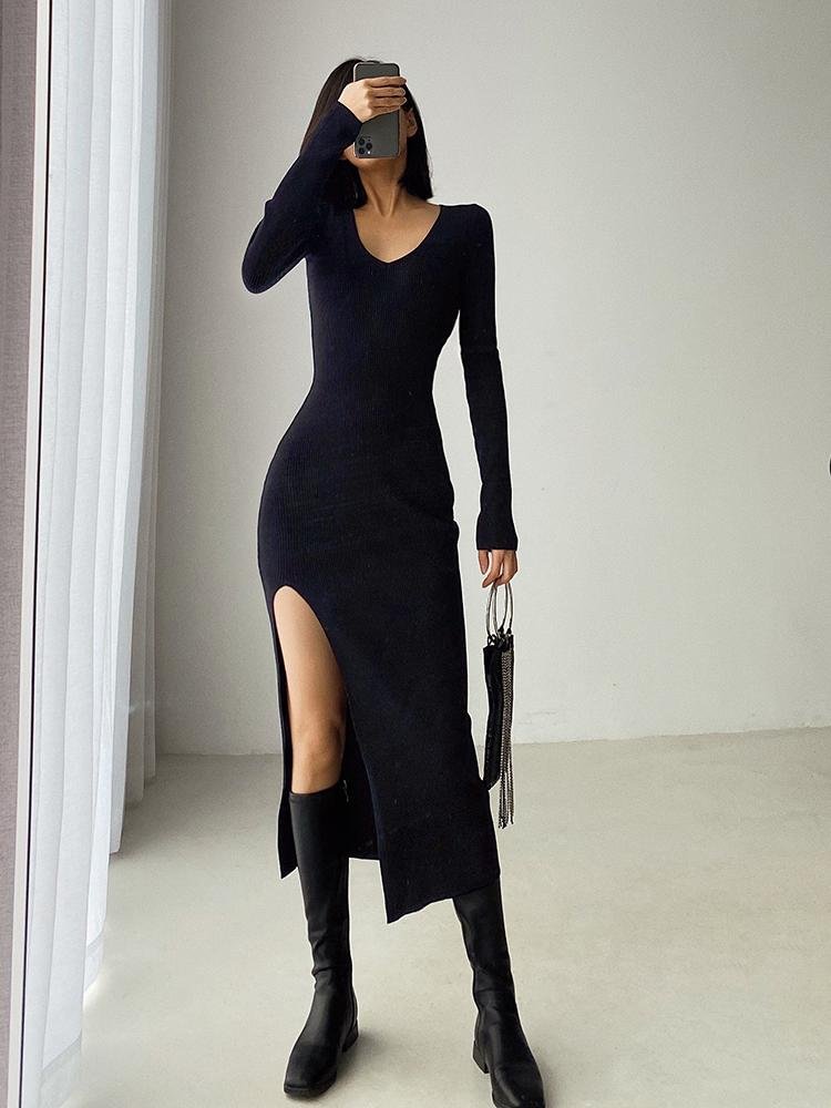 Casual Slim-Fit Kintted Dress