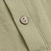 Men's Vintage Linen Casual Beach Vacation Short-Sleeve Polo Collar Shirt by Inlyline