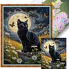 Black Cat Moon-11CT Stamped Cross Stitch 40*50cm tapestrymarket