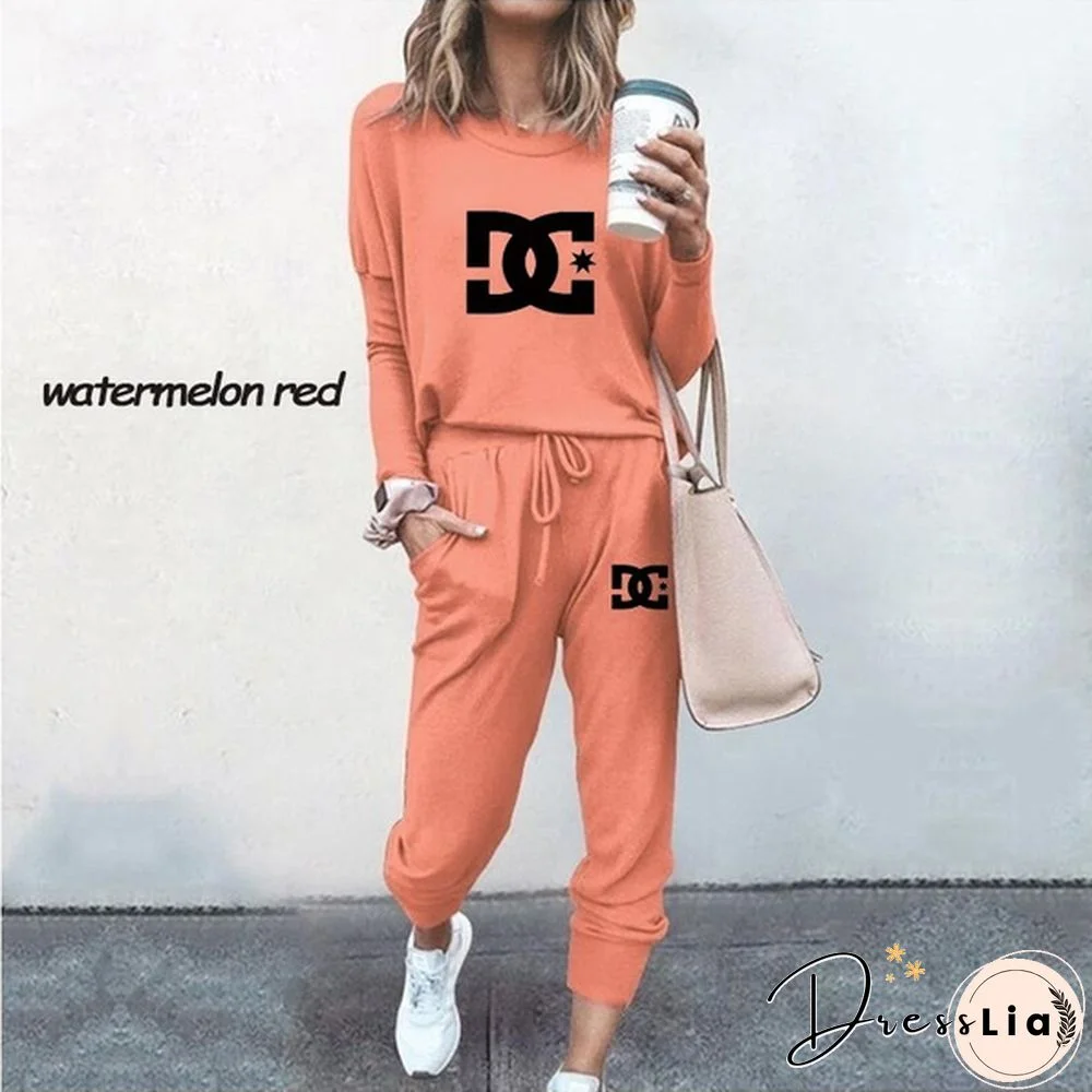 Casual Two-Piece Suits Fashion Outfits Long Sleeve Sweatshirts Pullovers Pants Sportswear For Women