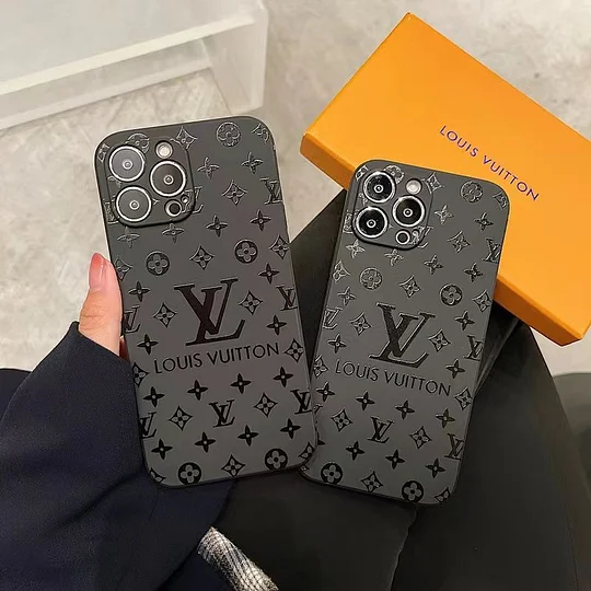 Luxury LV Leather iPhone Case with Lens Protector