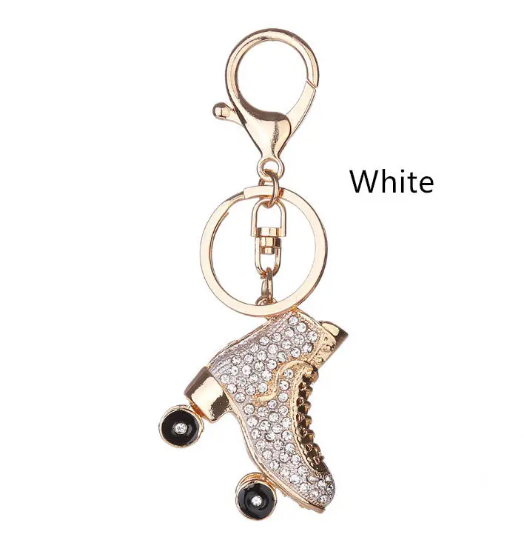 Keyring Bag Charm Pendant Keys Holder Crystal Roller Skates Shoe Charms Pendants Keychain Jewelry Key Chain Women Girl Gifts Accessories