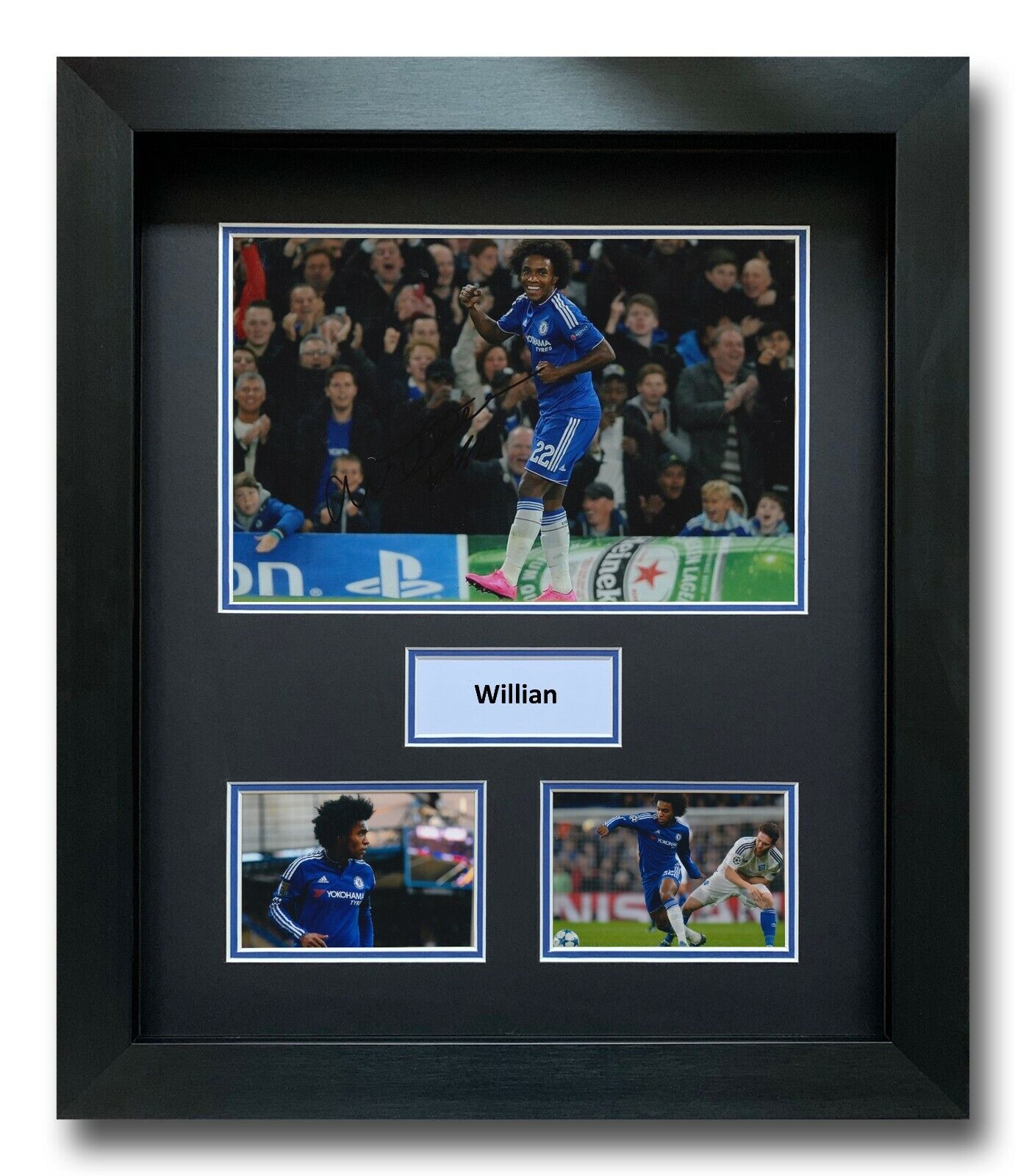 WILLIAN HAND SIGNED FRAMED Photo Poster painting DISPLAY - CHELSEA - FOOTBALL AUTOGRAPH.