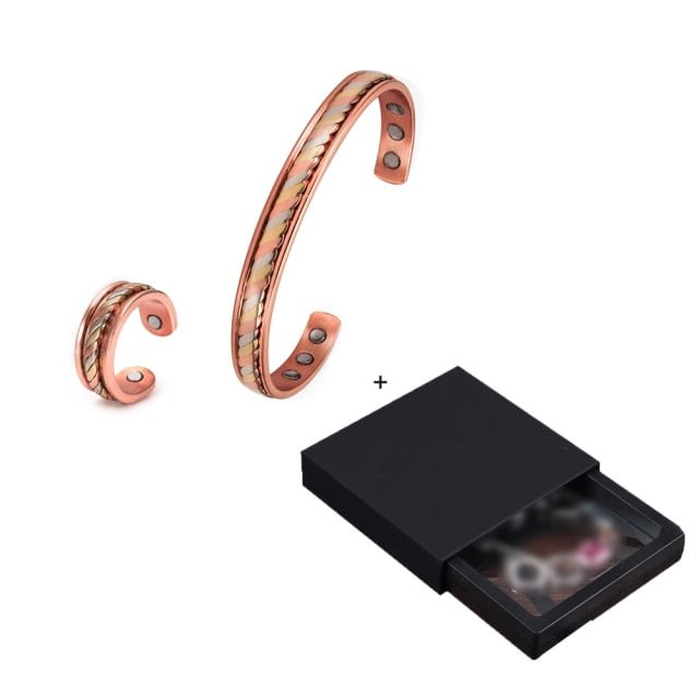 YOY-Magnetic Copper Bracelet Ring  Jewelry Sets