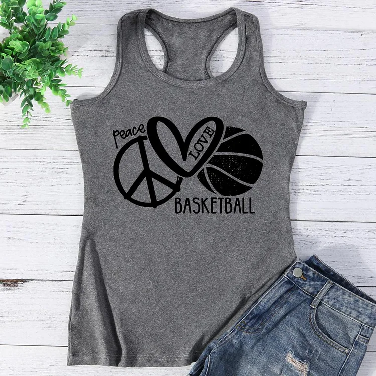 Peace love basketball Vest Top-Annaletters