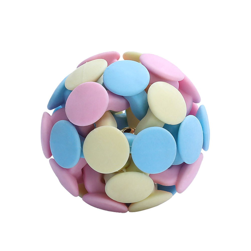 

Pet Dog Cat Interactive Chew Toys Colorful Teeth Grinding Molar Bell Ball, 501 Original