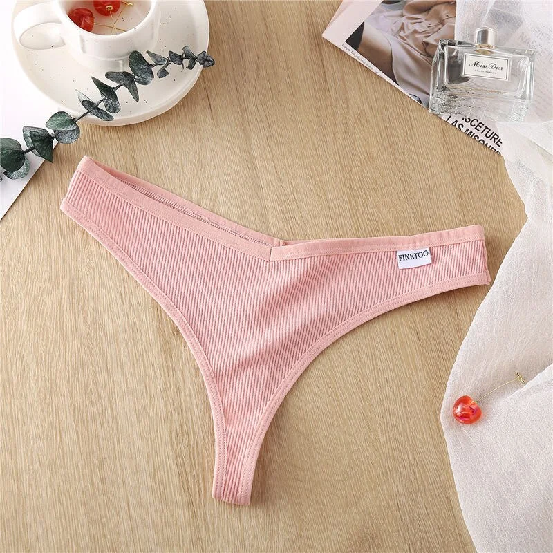 Sexy Panties Women G-string Cotton Feamle Underwear Panties Low Waist Thong Underpants 6 Solid Color Pantys Intimates Lingerie