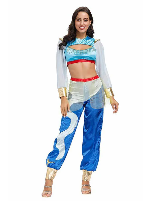 Long Sleeve Cut Out Aladdin Princess Halloween Costume-elleschic