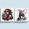 Halloween Full 11CT 3 Strands Stamped Needlework Embroidery Kit 17.71x17.71inch Embroidery Needlepoint Starter Kits Cross Stitch Art and Crafts Kits for Beginners Adults Home Decor