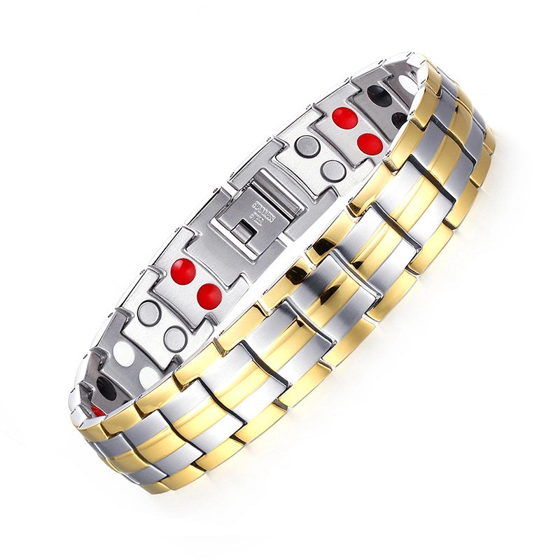 Special Fashion Simple Titanium Steel Bracelet Turtle Back Stainless Steel Bracelet Titanium Magnetic Negative Ion Energy Men’s Bracelet