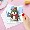 6Pcs Diamond Painting Penguin Greeting Cards Christmas Cards