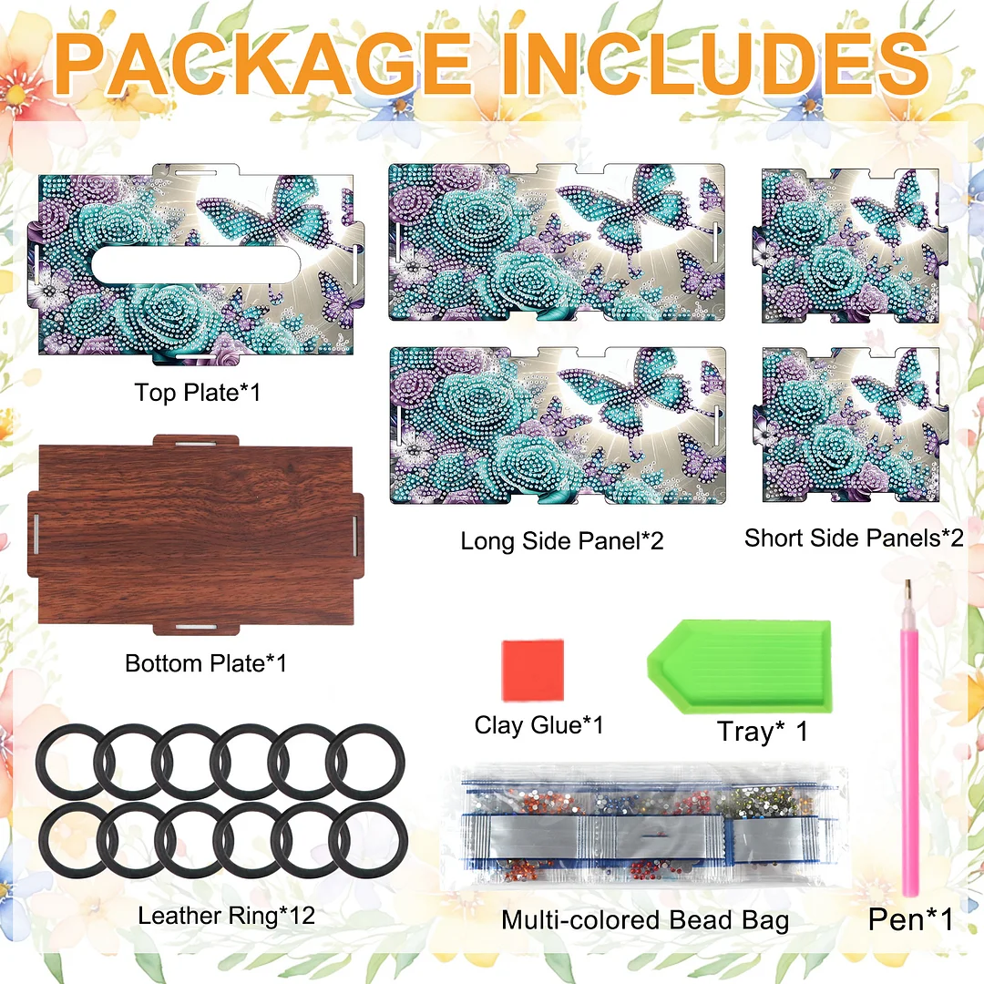 Wooden Diamond Painting Tissue Box for Home and Office Decoration (ZJH036)