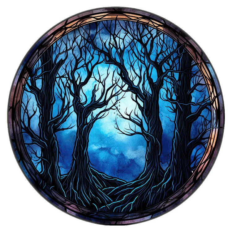 Halloween Glass Painting 30*30CM(Canvas) Full Round Drill Diamond Painting gbfke