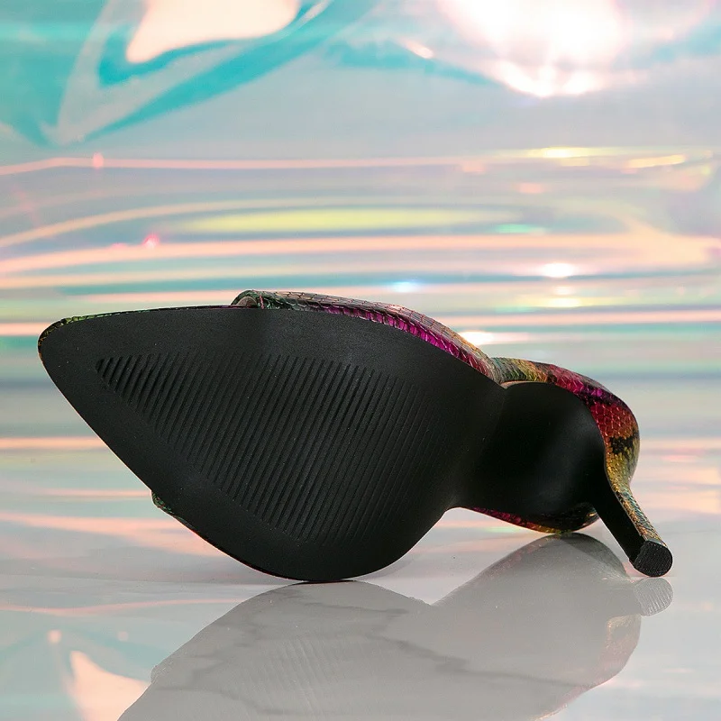 Yyvonne New Ultra-High Snake-Snake Pointed Fish-Mouthed Sandals