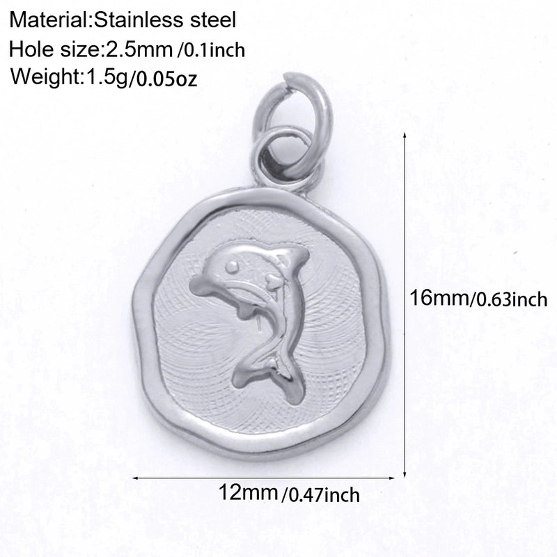1 Piece 12*16mm 22*15mm 304 Stainless Steel Animal Snake Pendant Jewelry Accessories