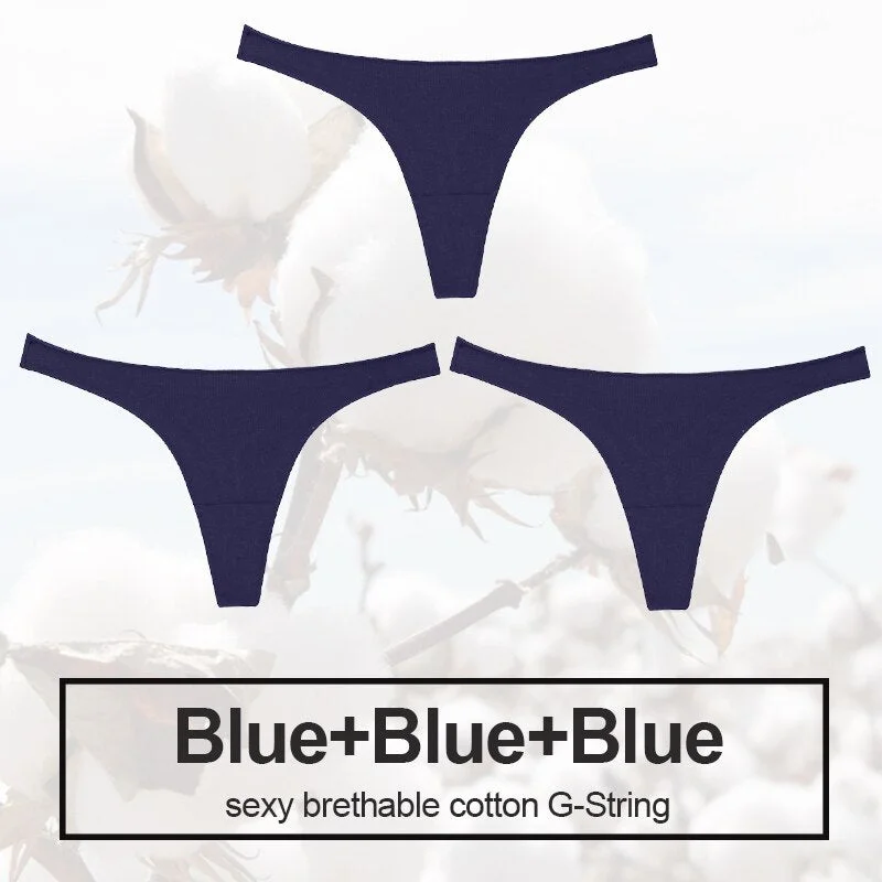 3PCS/Set Sexy Thong Women Panties Cotton Underwear Briefs Women G-String Female Underpants Lingerie Pantys Girls Femme Panties