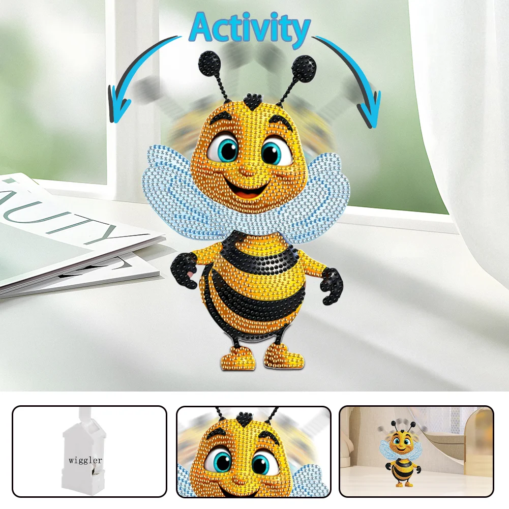 DIY Bee Acrylic Shaking Head Table Top Special Shaped Drill Diamond Painting Ornament Kits