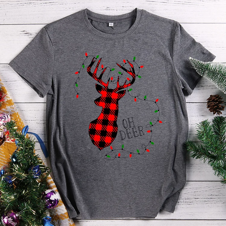 OH DEER Funny Christmas T-Shirt Tee -605442-Annaletters