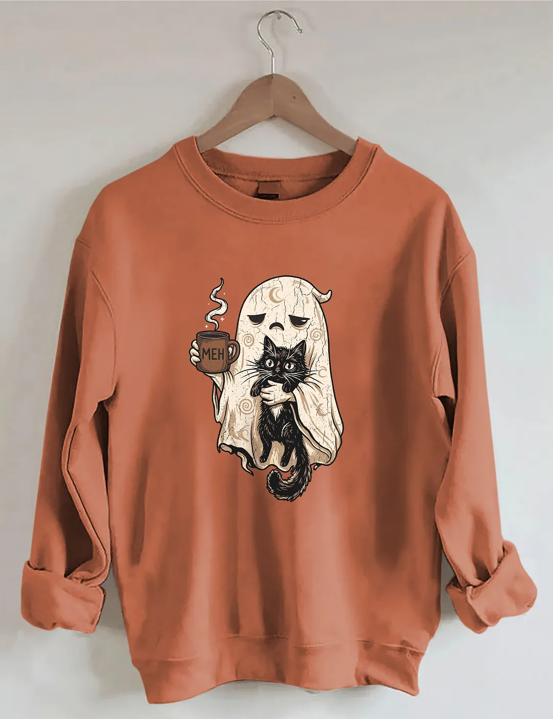 Ghost & Coffee Cat Sweatshirt