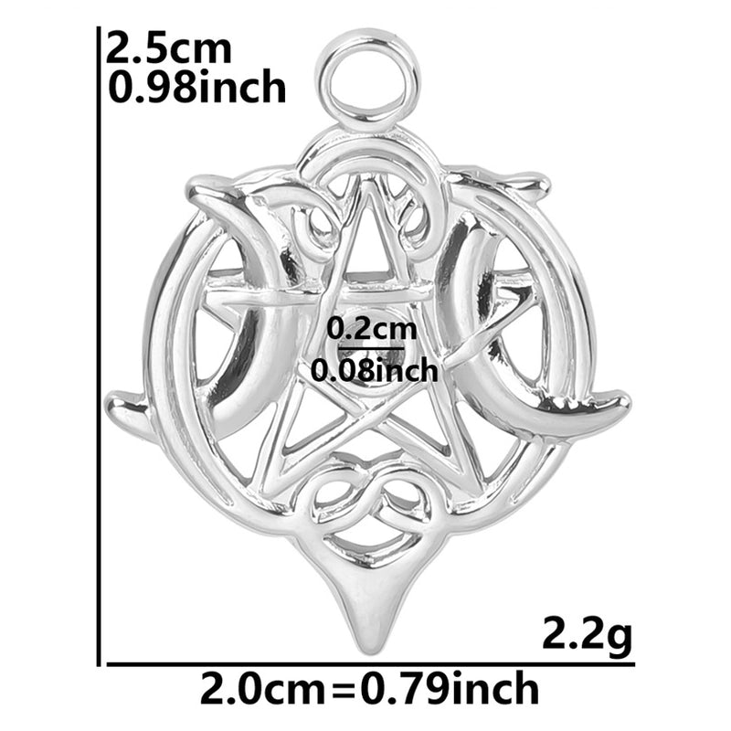 1 Piece 25x20mm Hole 2~2.9mm 304 Stainless Steel 18K Gold Plated Pentagram Pendant