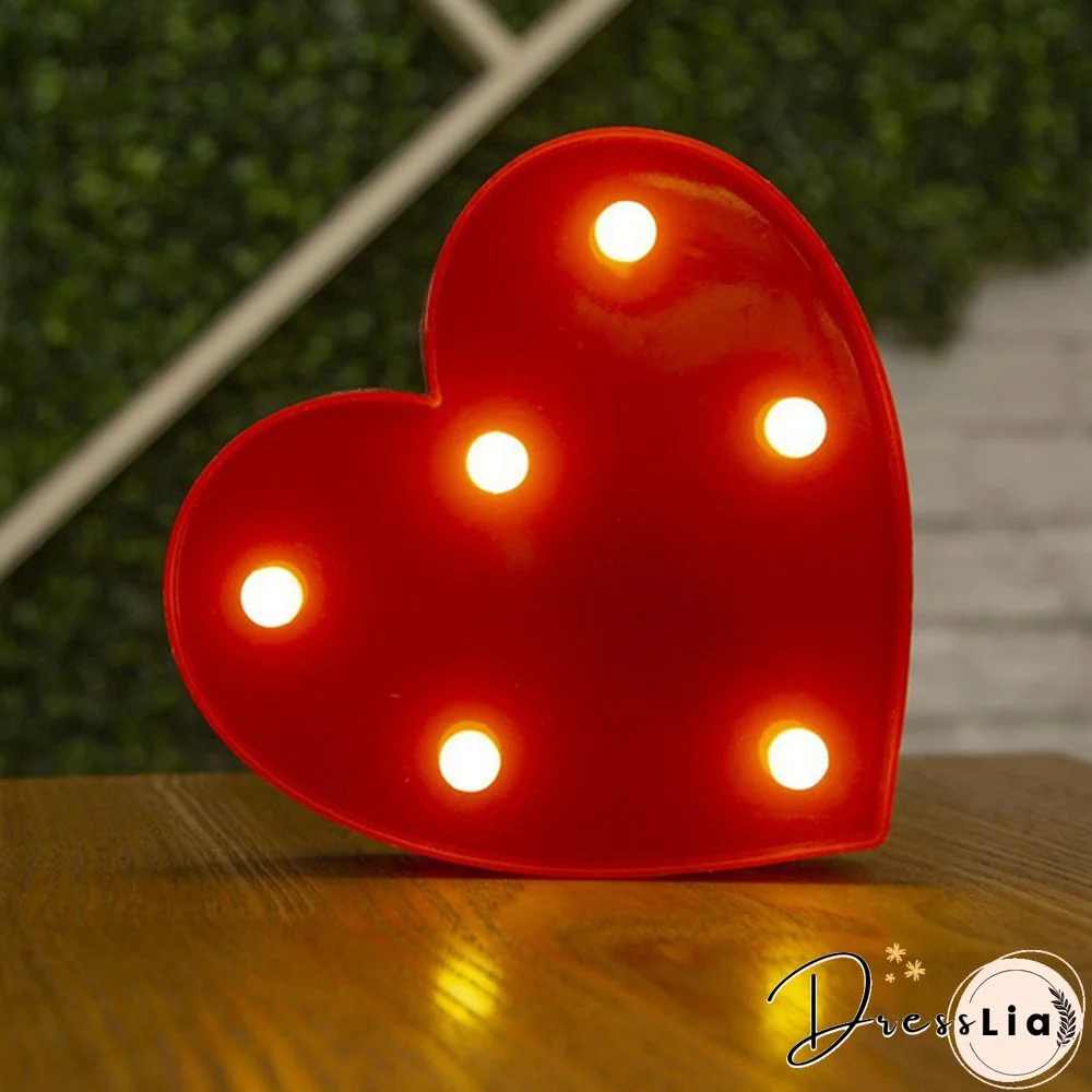 26 Letter LED Lights Luminous Number 0-9Lamp Wedding Birthday Christmas Decoration Decoration Battery Night Light Party Bedroom