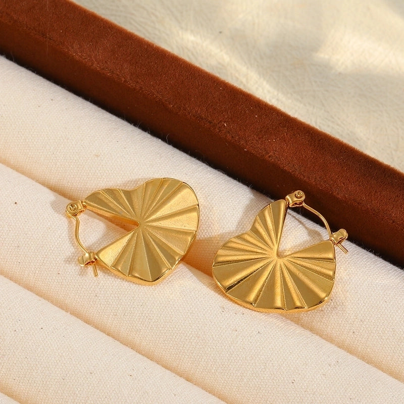 1 Pair Basic Minimalist Heart Shape Plating 304 Stainless Steel 18K Gold Plated Earrings