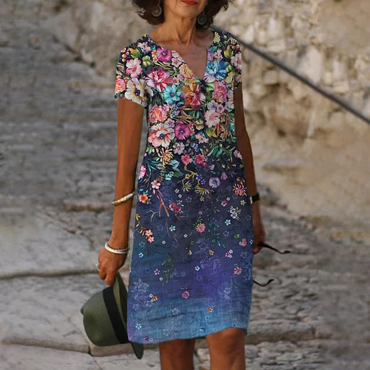 dresses for 70 year old woman Summer Fruit Dress