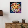 DIY Pearl Painting Lion for Home Decor with Frame(25x25cm)