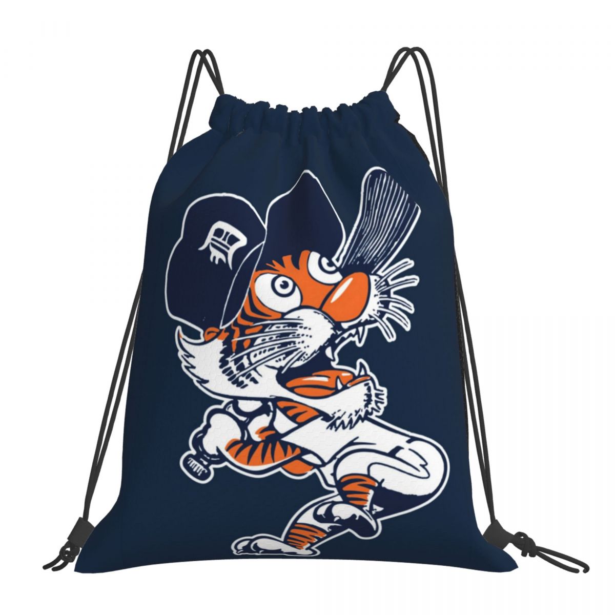 Detroit Tigers Cartoon Art Drawstring Bags for School Gym
