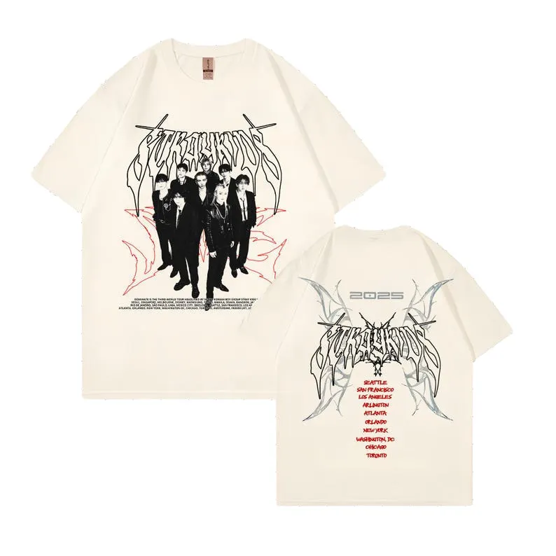 2025 Stray Kids dominATE NORTH AMERICA White Tour T-shirt