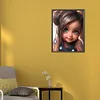 >SALE<5D DIY Full Round Drill Diamond Painting Curly Haired Big Eyed Girl Decor30x40cm