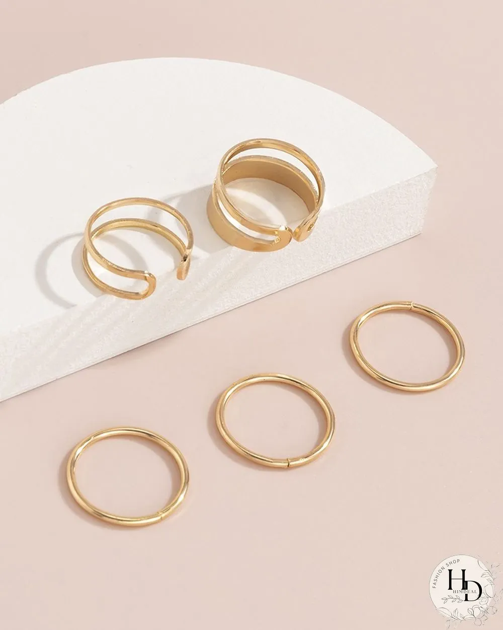 5PCS Minimalism Adjustable Rings Set