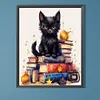 Diamond Painting -DIY Round Drill Black Cat in a Book(40x50cm)