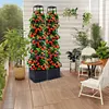 4 Tier Planter Stake Tower with Trellis Tomato Cage Self Watering Indoor Outdoor