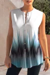 Plus Szie Ombre Print Button Up Tank Top