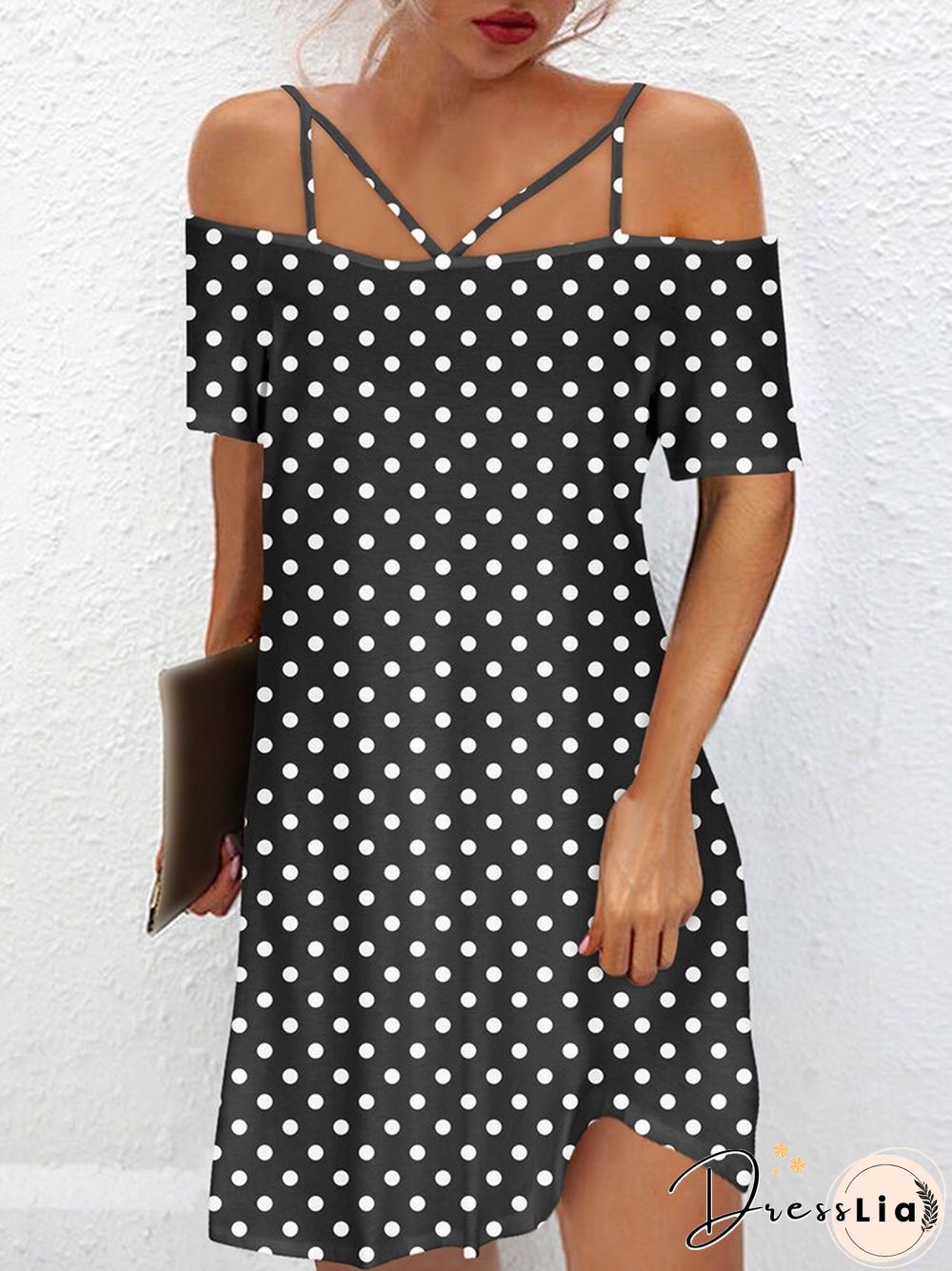 Vintage One-Line Neck Cross Strap Dress Women Summer Sexy Short Sleeve Backless Mini Dress Ladies Fashion Printed Loose Dresses