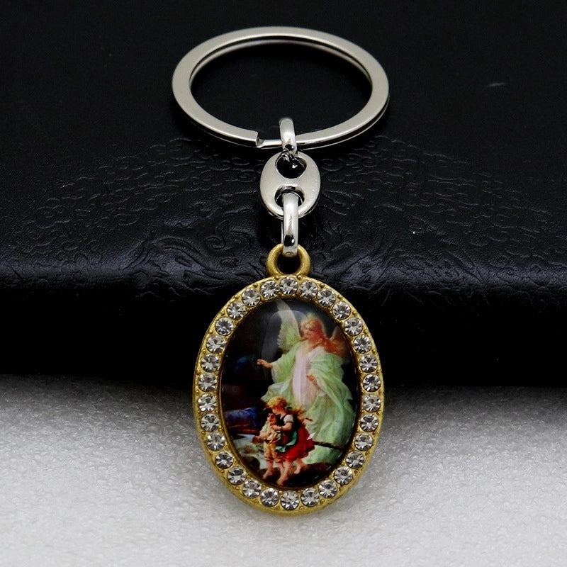 Vintage Style Human Alloy Bag Pendant Keychain