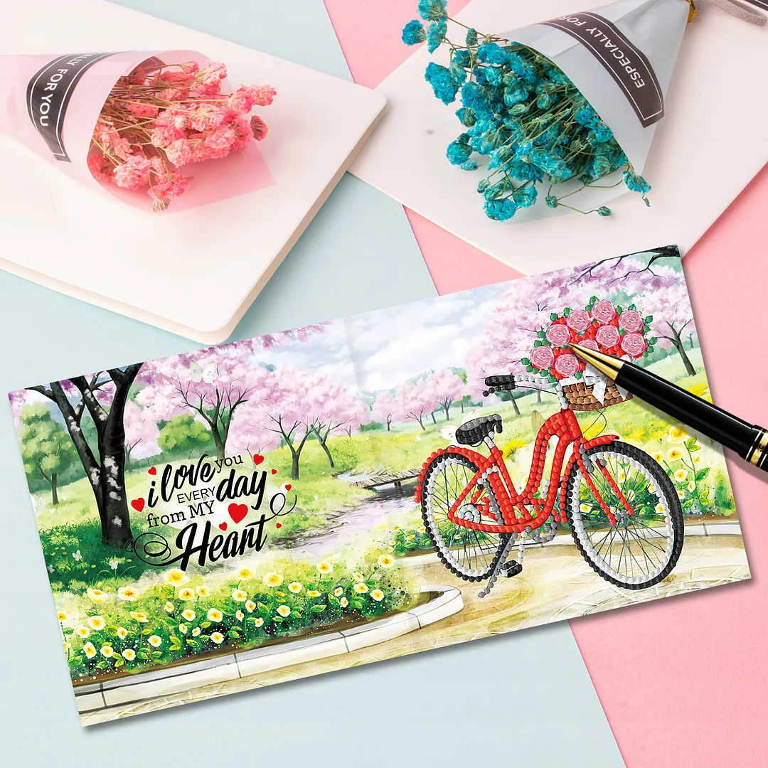 8PCS Garden DIY Diamond Painting Greeting Card Kits with Envelopes Diamond Art Greeting Cards Diamond Art Cards Kits for Adults DIY Crafts Family Friend Gifts