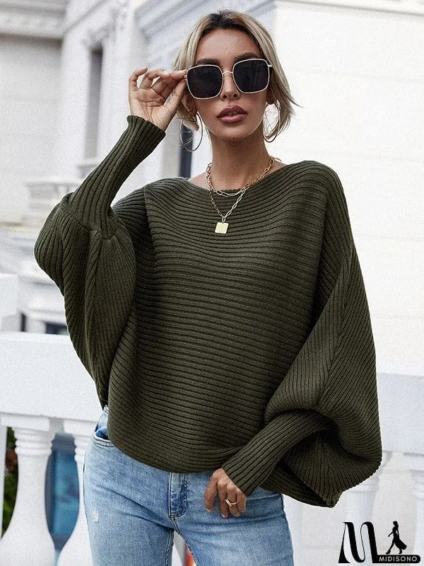 Casual Loose 6 Colors Off-The-Shoulder Long Sleeves Sweater Top