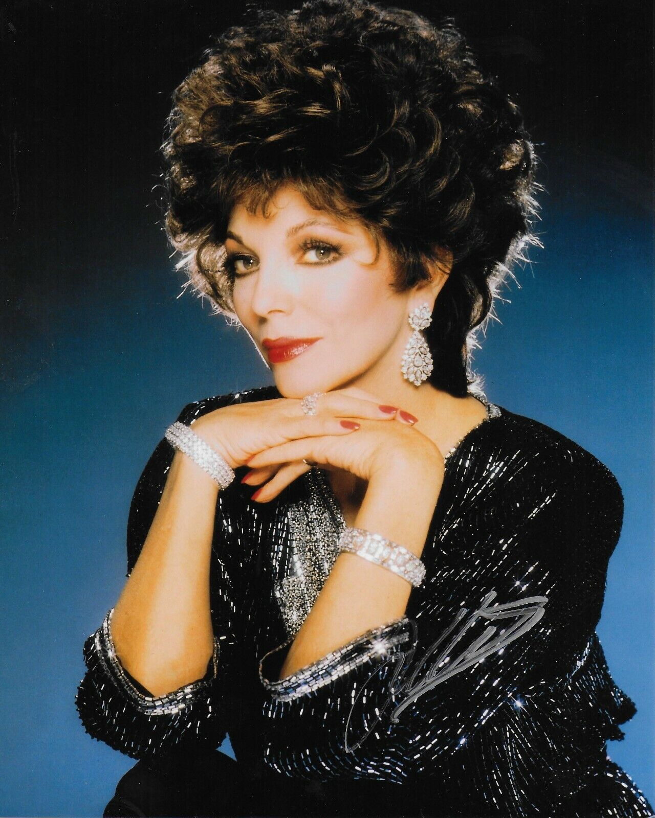 Joan Collins Original Autographed 8X10 Photo Poster painting #41 signed @Hollywood Show -Dynasty