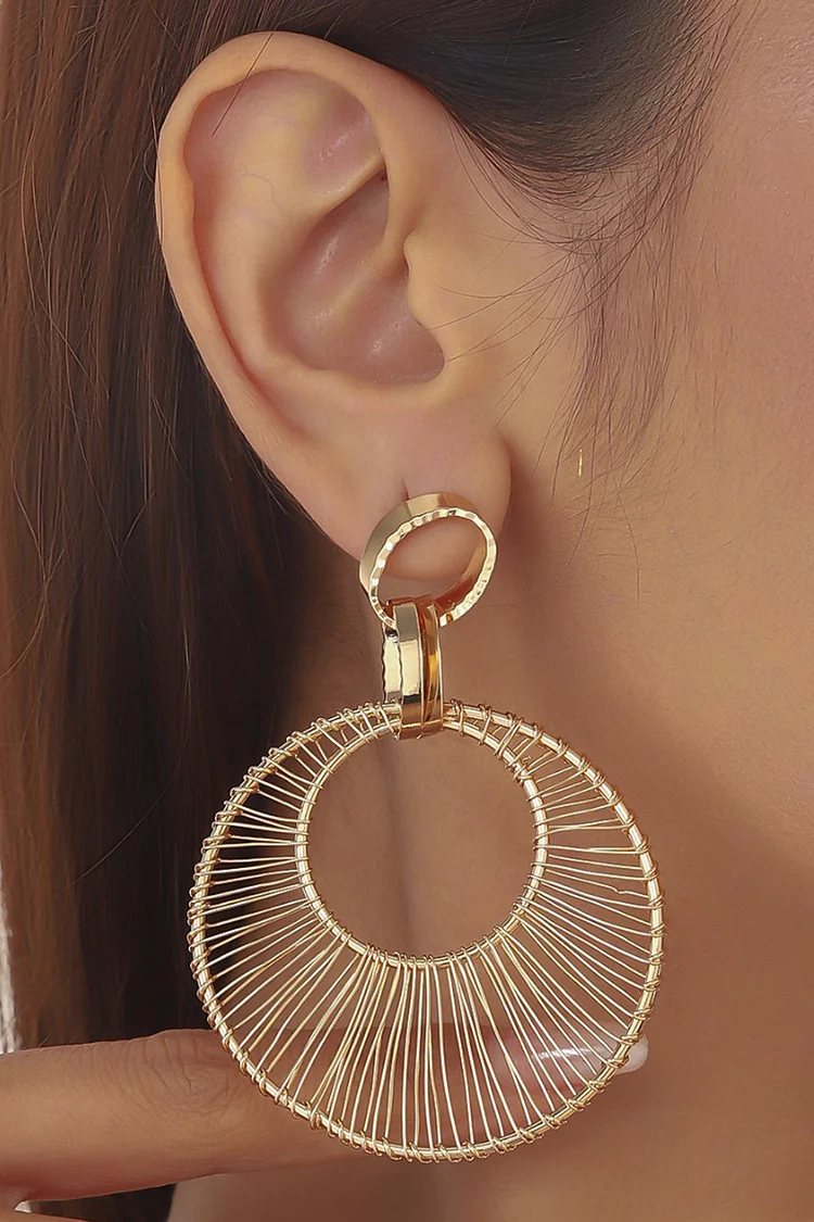 Party Fashion Wire Metal Clip Round Hoop Earrings 2024 - Xpluswear