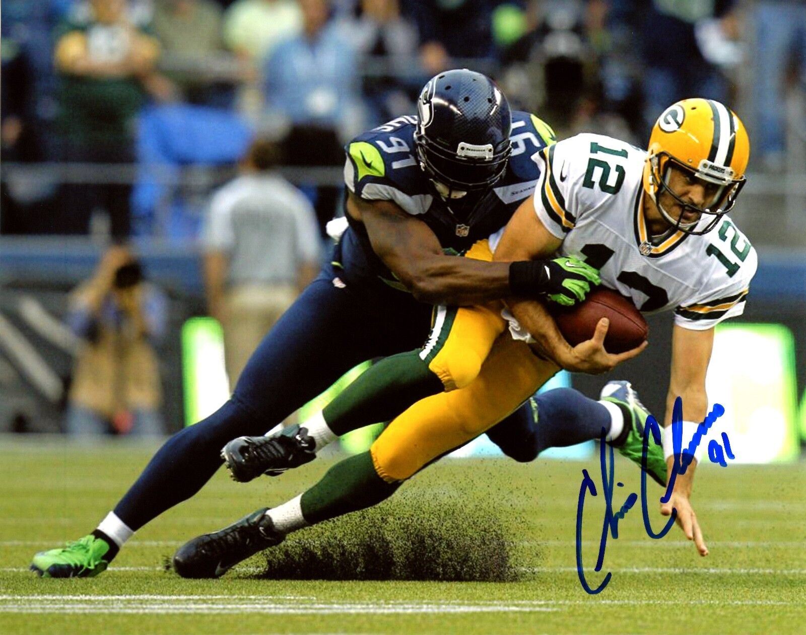 Chris Clemons 8x10 Autographed Signed AUTO Seahawks SB XLVIII Champion Photo Poster painting 4