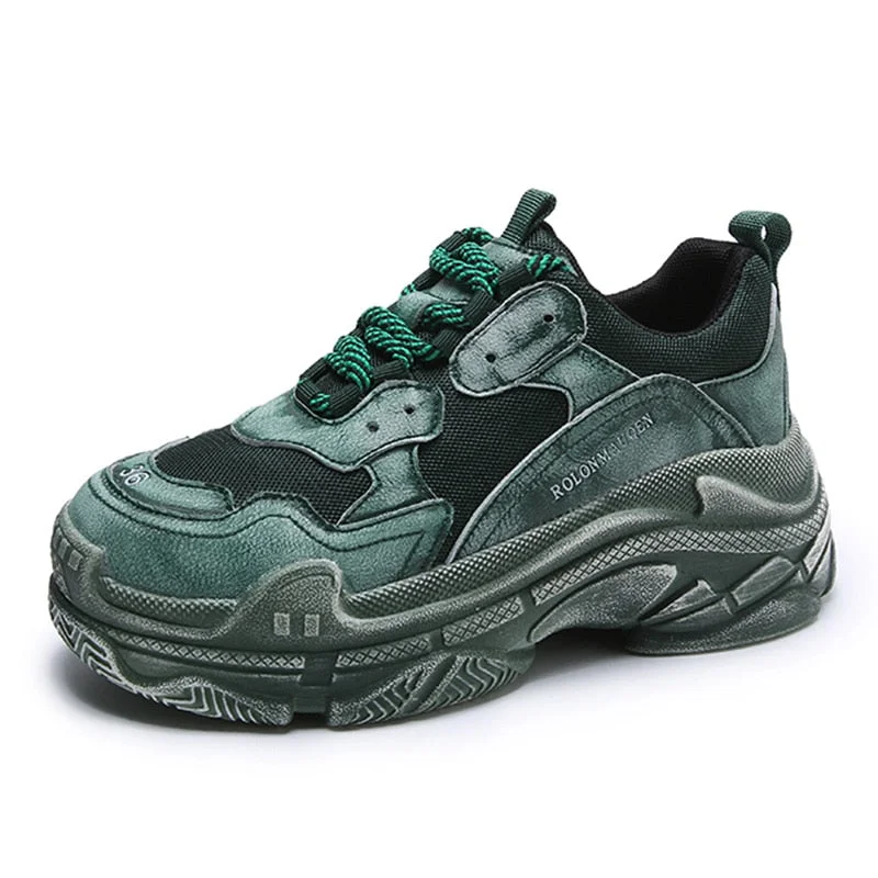 Brand Design Mesh Chunky Sneakers Women's Shoes Blue Color Woman Casual Sneaker Platform Woman Fashion Tennis Female Solid